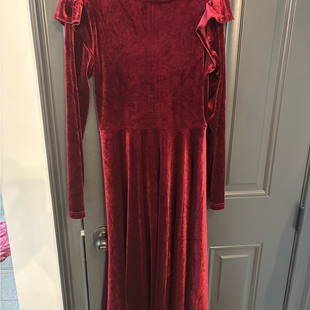 Ivy city Red Velvet Long Dress